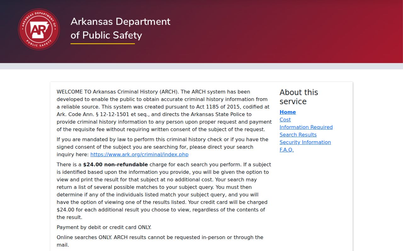 Poinsett County criminal history search through Arkansas Criminal History