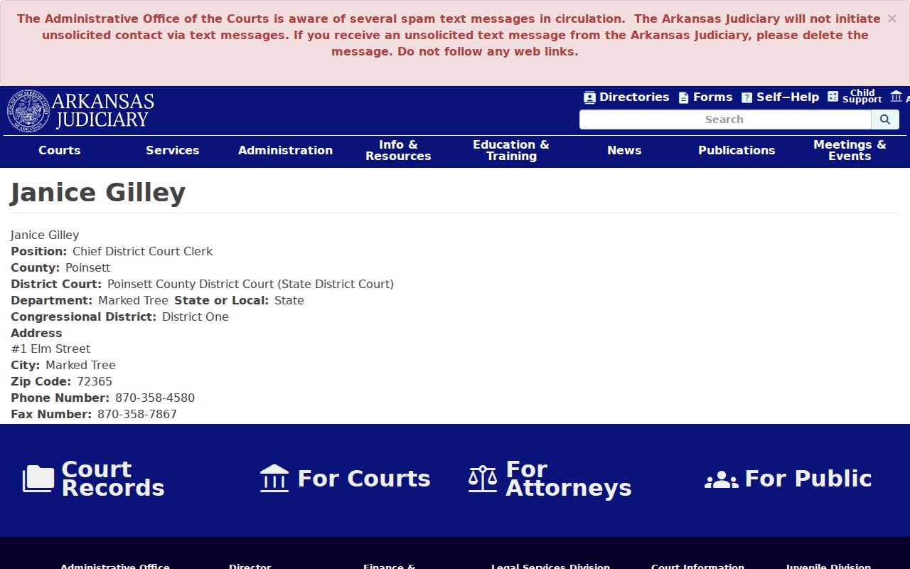 Marked Tree criminal records district court profile