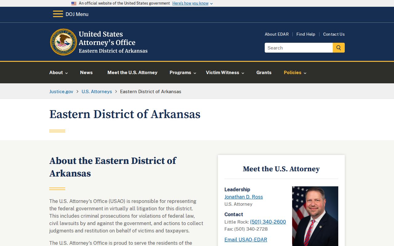 Marked Tree criminal history federal prosecutor page