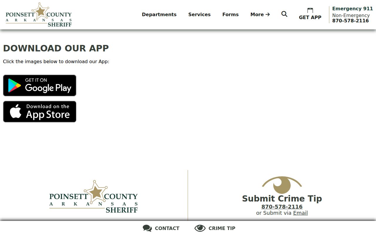 Poinsett County sheriff sex offender map app page