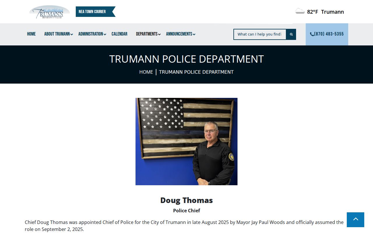 Trumann criminal records source at the city police department