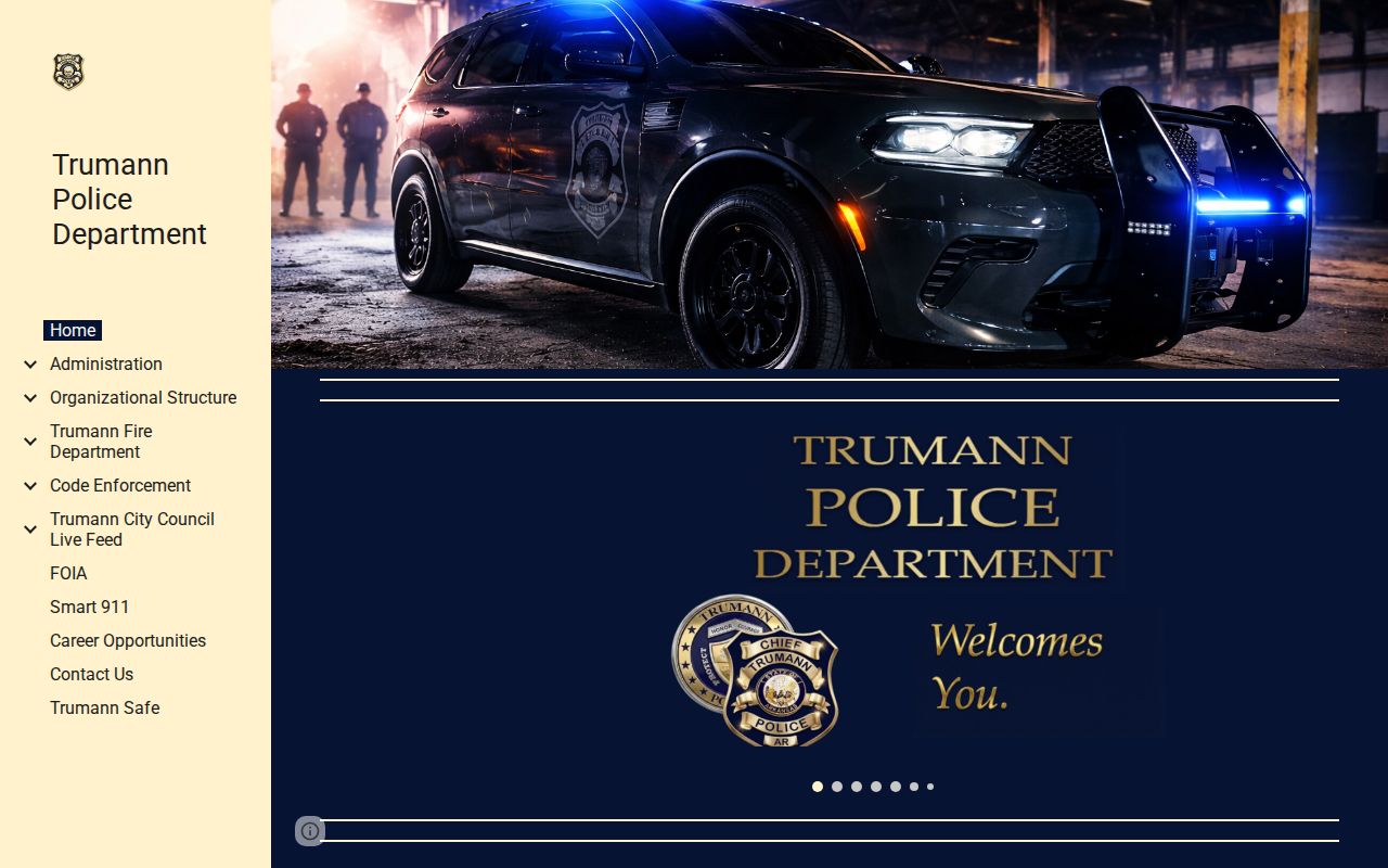 Trumann criminal record FOIA navigation on the police site